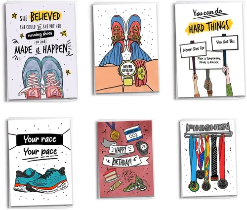 Vista 13 de Tarjetas de felicitación 5K Runner 3.1 millas Paquete de 5 carreras