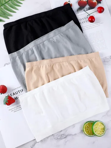 Vista 7 de Sujetador bandeau para mujer, sin tirantes, sin costuras, bandeau, sin relleno, elástico