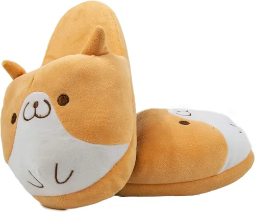 Vista 4 de Nayothecorgi Pantuflas Corgi suaves - Talla única, Naranja