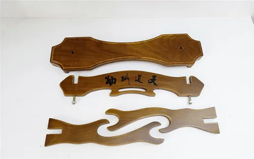 Vista 3 de Espada samurái japonesa de madera universal de 2 capas Katana Wakizashi Tanto Soporte Soporte Soporte Display