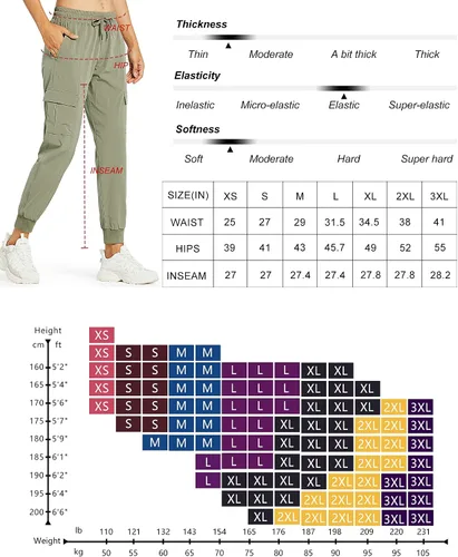 Vista 6 de ZUTY Pantalones cargo para mujer, de 27 pulgadas, pantalones deportivos de secado rápido, ligeros, resistentes al agua, pantalones deportivos