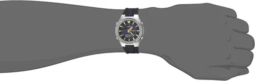 Vista 2 de Casio AMW-S850D-1AVCF - Reloj de cuarzo con pantalla solar analógica digital resistente para hombre, NegroPlateado, Reloj de cuarzo