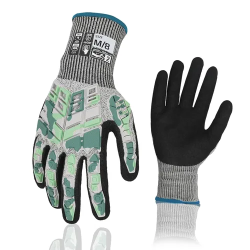 Vista 9 de Guantes de trabajo de seguridad Graloky, guantes de impacto para hombres y mujeres, guantes resistentes a cortes antideslizantes de trabajo pesado