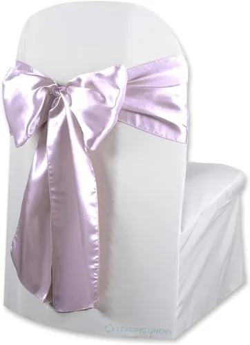 Vista 12 de Funda de satén para silla con lazo – Elegantes fajas para bodas, banquetes, recepciones, eventos especiales, restaurantes y fiestas – 28 opciones