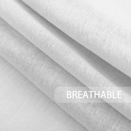 Vista 2 de UPOPO Cortinas traslúcidas blancas de 80 pulgadas de largo para sala de estar, cocina, comedor, sótano, 2 paneles de gasa transparente