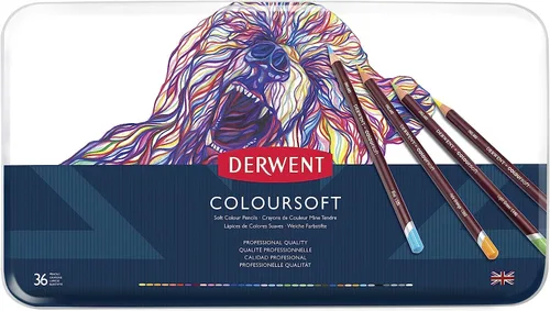 Vista 4 de Derwent Lápices de colores, lápices ColourSoft, Skintone, dibujo, arte, lata de metal, 6 unidades (2300217)