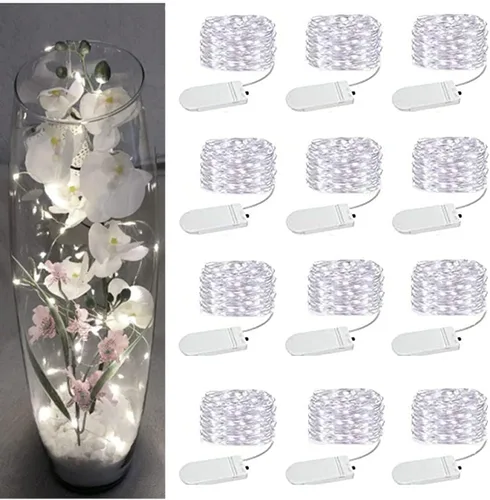 Vista 10 de SOCO Paquete de 12 luces de hadas que funcionan con pilas, 7 pies 20 luces LED de tarro de masón, impermeables, Fireflynew