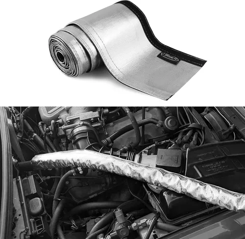 Vista 5 de Funda de protección térmica aluminizada plateada de 1-1/2 pulgadas de diámetro interior x 10 pies para una manguera de protección térmica definitiva