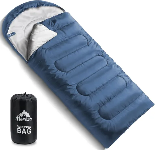 Vista 8 de MEREZA Sacos de Dormir XL para Adultos Clima Frío Saco de Dormir Grande y Ancho para Chicas y Chicos Grandes y Altos con Bolsa de Compresión