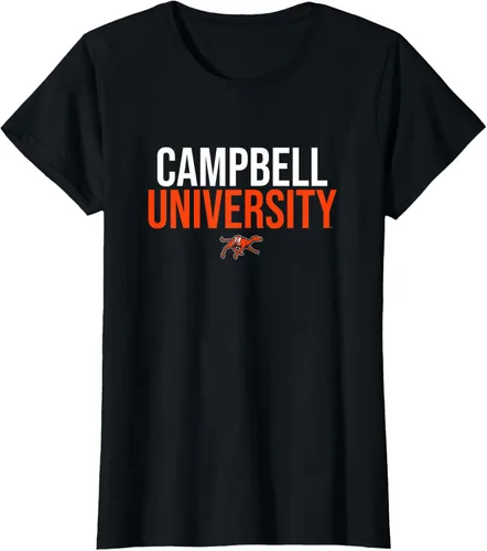 Vista 6 de Camiseta apilada Campbell University Fighting Camels, Negro