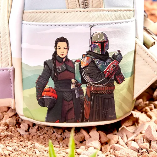 Vista 9 de Loungefly The Mandalorian Grogu Stone - Mini-mochila que brilla en la oscuridad, exclusiva de Tienda