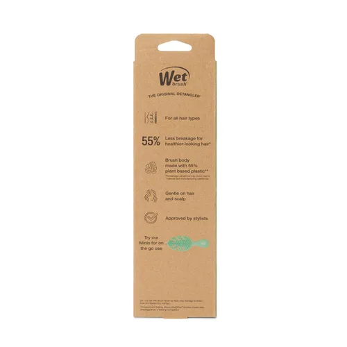 Vista 12 de Wet Brush Go Green Cepillo desenredante para cabello, verde, cerdas IntelliFlex ultrasuaves, sueltan enredos y aflojan suavemente nudos mientras