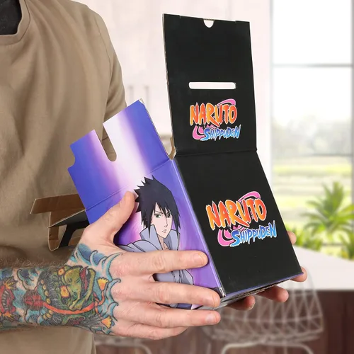Vista 6 de JUST FUNKY Naruto Shippuden Sasuke Uchiha Looksee Caja coleccionista, Púrpura