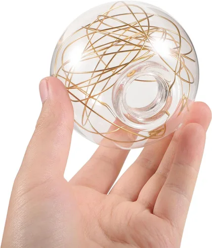 Vista 9 de Candelabros redondos de esfera de vidrio para accesorios de luz, repuesto de globo de vidrio de burbuja transparente, cubierta para lámpara