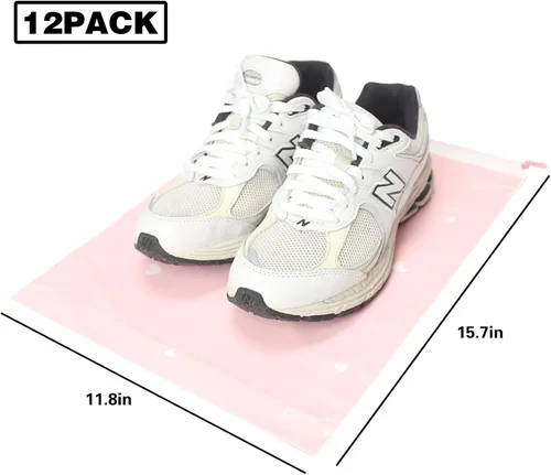 Vista 2 de Bolsas de zapatos para viajes, organizador grande de almacenamiento de zapatos transparentes con cordón, bolsas de almacenamiento de viaje