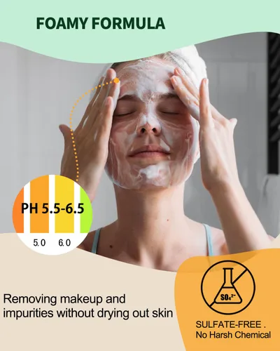 Vista 4 de Barra de lavado facial, barras de limpieza facial, limpiador de jabón facial con aminoácidos y aceite de jojoba para una exfoliación suave para piel