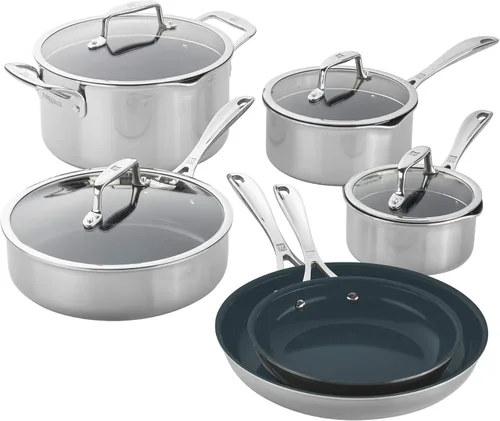 Vista 2 de ZWILLING Clad CFX Juego de utensilios de cocina antiadherentes de acero inoxidable de 7 piezas