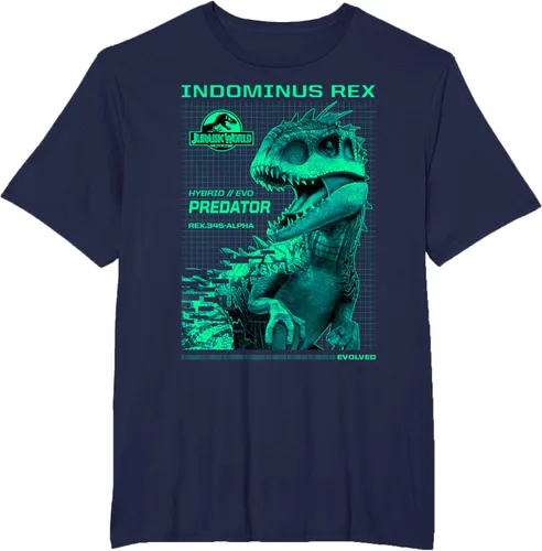 Vista 64 de Jurassic World Indominus Rex Hybrid Predator T-Shirt Small Negro
