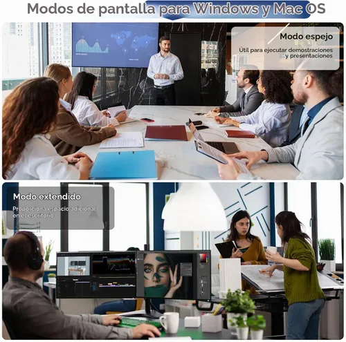 Vista 4 de WAVLINK Estación de acoplamiento USB para laptop con dos monitores, DisplayLink para M1-M5 Mac/MacBook Neo, Windows, ChromeOS