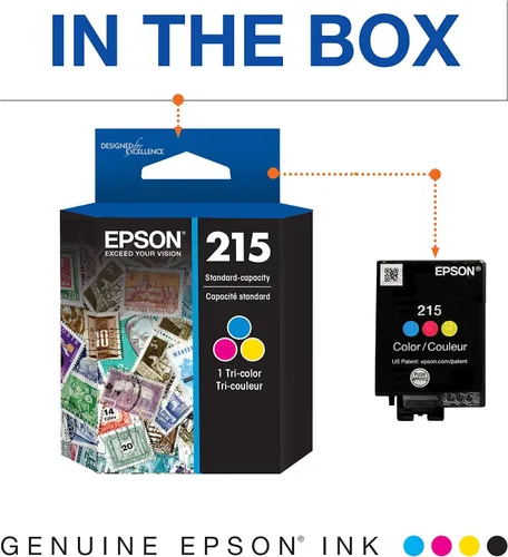 Vista 6 de Epson T215 - Tinta de capacidad estándar negro -Cartucho (T215120-S) para determinadas impresoras de fuerza laboral T215 -Cartucho tricolor