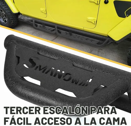 Vista 4 de SMANOW - Tablas de ejecución de rueda a rueda compatibles con Jeep Gladiator JT 2020-2025 de 4 puertas, barras nerf de acceso a la cama, estribos