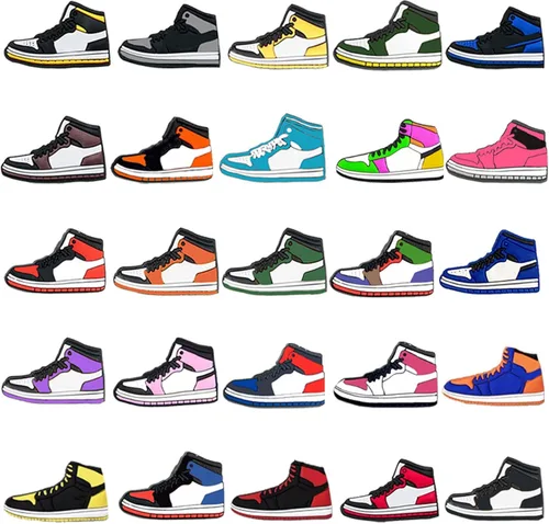 Vista 2 de Farsky 50 dijes decorativos para zapatos de baloncesto, accesorios para niños, adolescentes, niños, niñas, hombres, pulseras para regalos