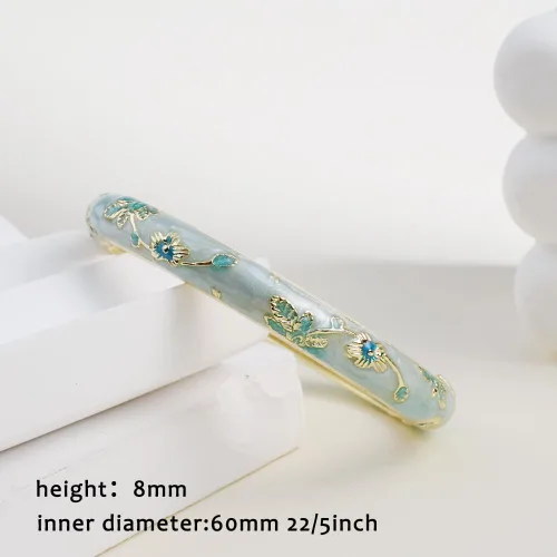 Vista 4 de Pulsera de flores vintage Chinoiserie Cloisonne para mujer, elegante, vibrante, étnica, regalos de joyería étnica