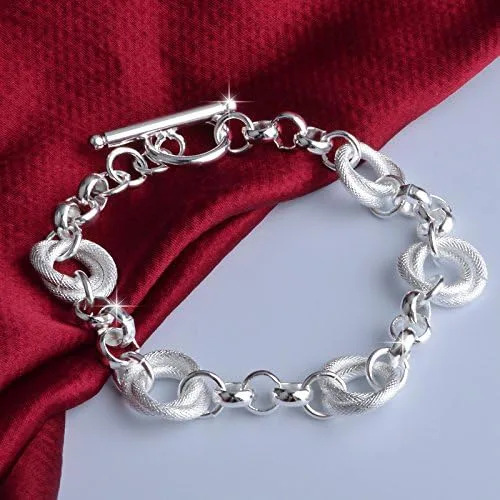 Vista 6 de Audofihy Pulseras con dijes para mujer, pulseras de plata de ley para mujer