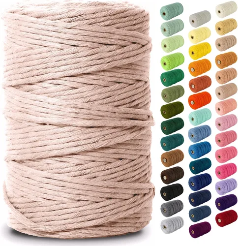 Vista 17 de Nook Theory Hilo de macramé de 3mm 109 yardas - Cuerda de macramé suave de 4mm, 5mm perfecta para nudos - Suministros de macramé para colgadores