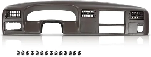 Vista 26 de GRAND ORANGE Cubierta de bisel del panel de instrumentos del tablero Compatible con Chevy Chevelle El Camino 1968 Sin aire Negro