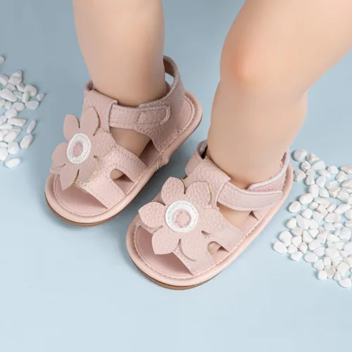 Vista 154 de Meckior Sandalias de verano con punta abierta y suave de piel sintética para bebés y niñas pequeñas