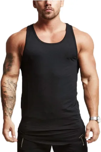 Vista 2 de Camiseta sin mangas para hombre, para entrenamiento, fitness, rendimiento muscular, para gimnasio, culturismo, chaleco