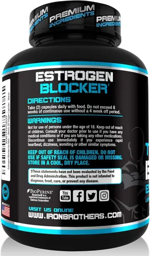 Vista 3 de Potenciador de testosterona para hombres con bloqueador de estrógeno - Suplemento natural anti-estrógeno para aumentar la libido y la fuerza