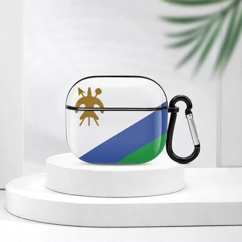 Vista 7 de Lesotho Flag - Funda protectora de cuerpo completo para auriculares Bluetooth para AirPods 3, funda para auriculares con llavero