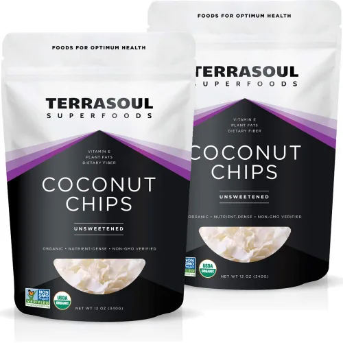Vista 5 de Terrasoul Superfoods Chips de coco crudo (orgánico), 12 onzas