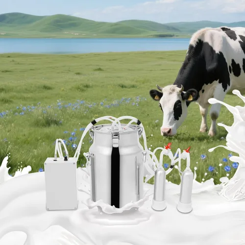 Vista 6 de ordeñadora de la vaca 5L 2 en 1 ordeñador enchufable de la bomba