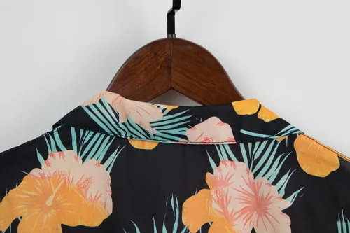 Vista 4 de CONGJI Camisa hawaiana para hombre, camisas de playa tropicales de verano, camisas de manga corta con botones, camisas Aloha casuales con botones