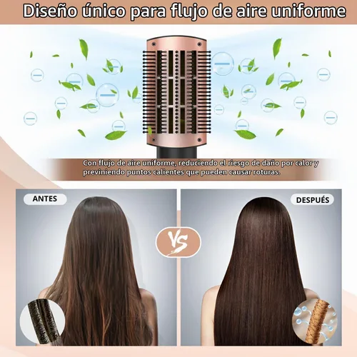 Vista 5 de Nicebay Cepillo secador de pelo y cepillo secador multiestilizador Negro y dorado