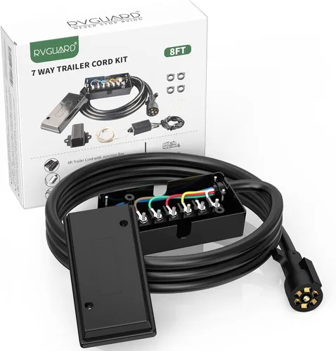 Vista 8 de RVGUARD Cable de remolque de 7 vías y 8 pies con kit de caja de conexiones de 7 bandas