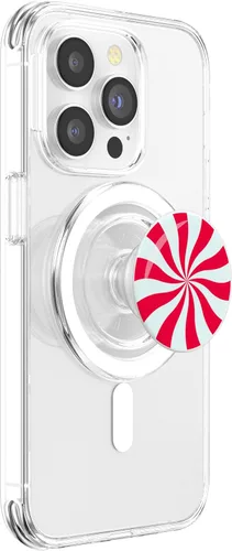 Vista 3 de PopSockets MagSafe PopGrip de caramelo de menta navideña para iPhone
