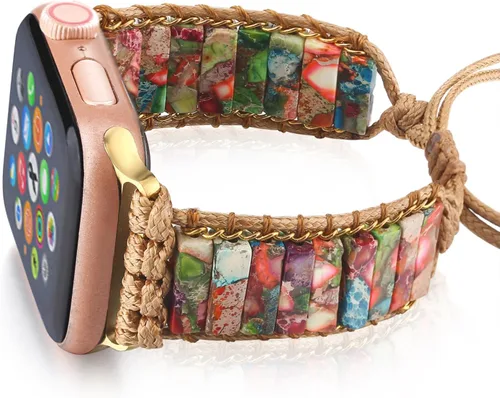 Vista 5 de Pulsera bohemia con cuentas compatible con Apple Watch Band de 1.496 in, 1.575 in, 1.614 in, 1.654 in, 1.732 in, 1.772 in, 1.811 in y 1.929 in