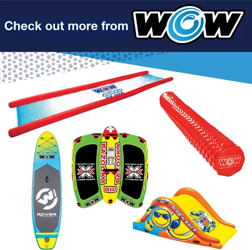 Vista 6 de WOW Sports - Tubo inflable de cubierta remolcable máximo - Accesorio de navegación - Se adapta a niños y adultos - hasta 3 pasajeros