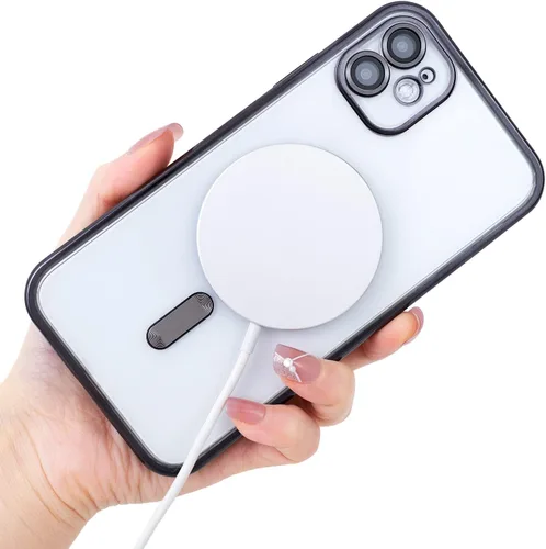 Vista 6 de Matallic - Funda transparente brillante para iPhone 11, compatible con Magsafe con protección completa de cámara chapada