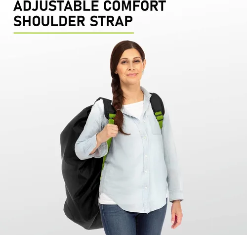 Vista 7 de KiddiGo Bolsa de viaje para asiento de automóvil para avión, negro y verde, 33 pulgadas de alto x 18 pulgadas de ancho x 18 pulgadas de profundidad