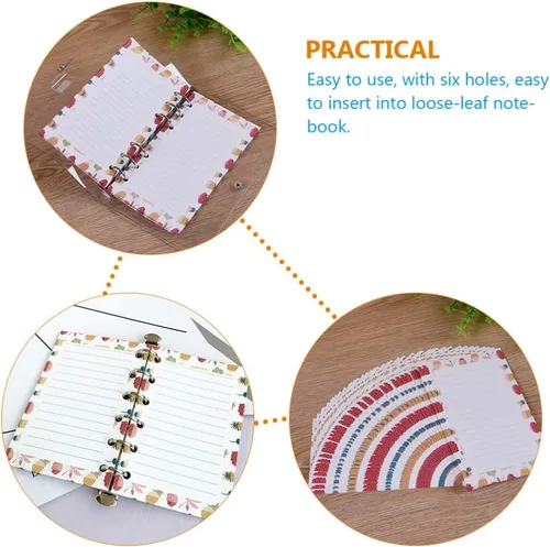 Vista 2 de STOBOK Paquete de 100 hojas de cuaderno con rayas anchas para diario