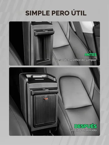 Vista 3 de YHTAUTO Caja de almacenamiento oculta con reposabrazos central para Tesla Apoyabrazos central oculto