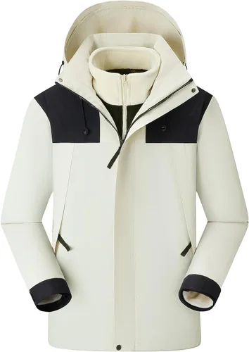 Vista 5 de Men's Winter Ski Jacket 3 in 1 Mountain Waterproof Resistant Coat Warm Windbreaker Snowboard Snow Jacket Parka Hooded