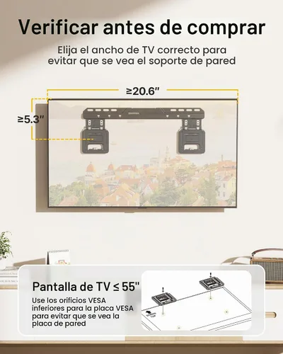 Vista 7 de monTEK Soporte de pared para TV ultra delgado de 0.35 pulgadas