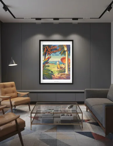 Vista 7 de Palm Beach Florida Poster Print Vintage Travel Poster, by Kerne Erickson, poster print, unframed, 6 x 9 in