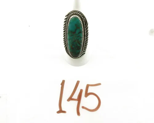 Vista 9 de Navajo Ring .925 plateado turquesa montaña artista Talhat C.80's, Plata de ley 925, plata 925, piedra preciosa, metal, Turquesa